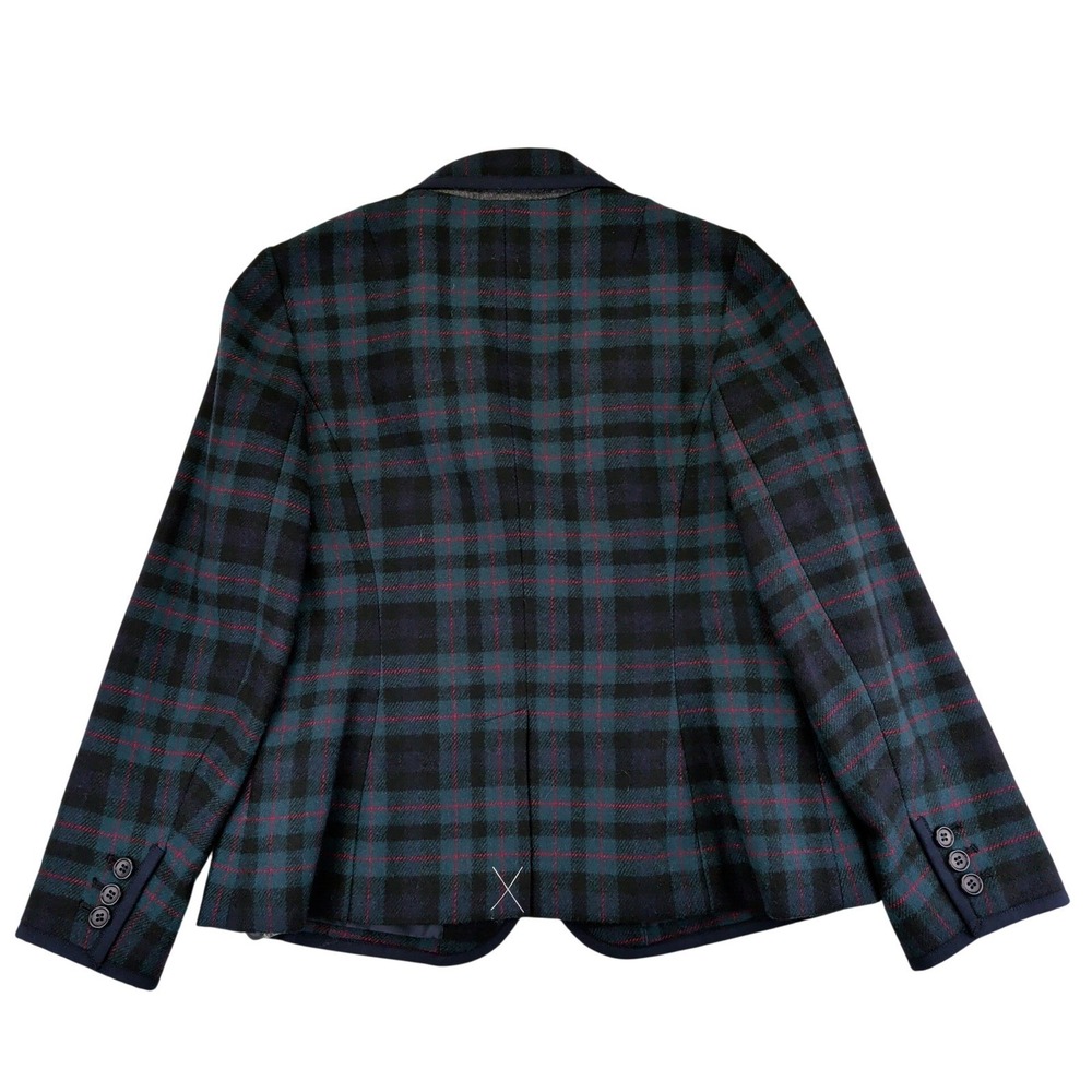 Talbots Womens‎ 10 Tartan Plaid Blazer Jacket Navy Wool Blend Career Scottish - Picture 2 of 9